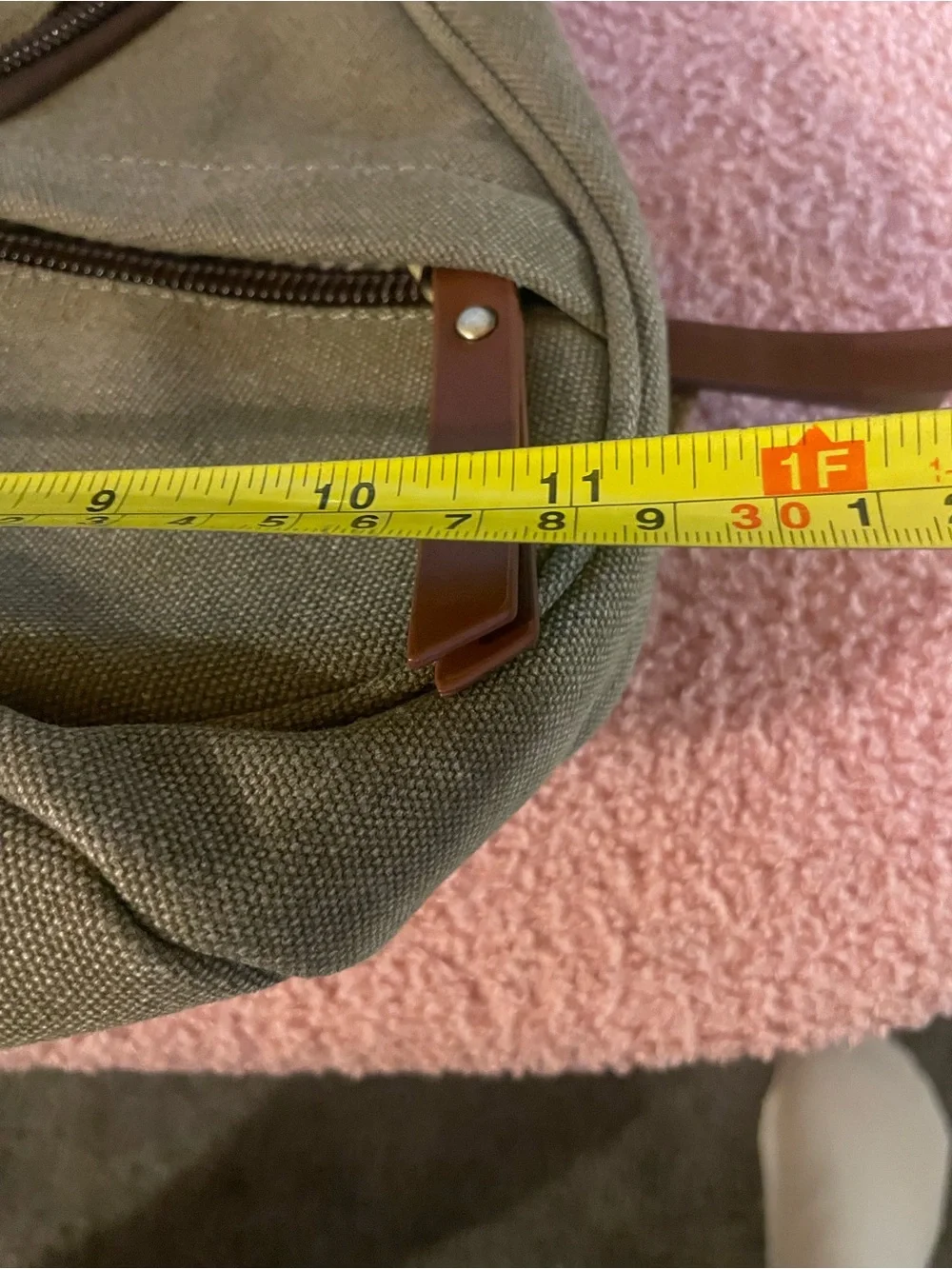 Antik Kraft Olive Canvas Sling Backpack with Brown Accents